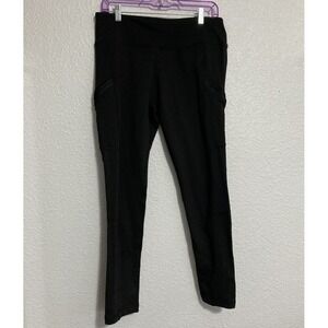 Active Life Women's Black Athletic Yoga‎ Pants Leggings w/Zip Pockets- SZ XL